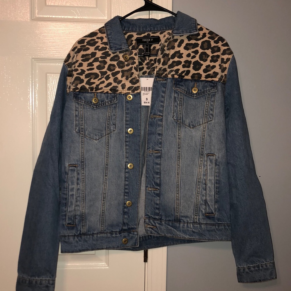 Leopard Denim Jacket